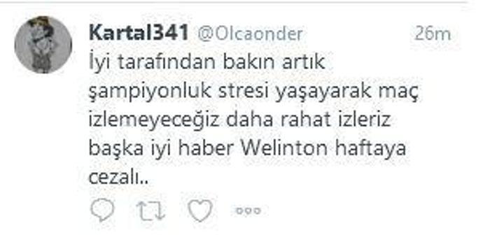 Beşiktaş taraftarından Welinton tepkisi