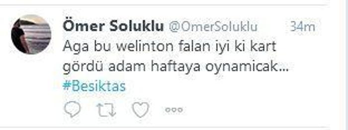 Beşiktaş taraftarından Welinton tepkisi