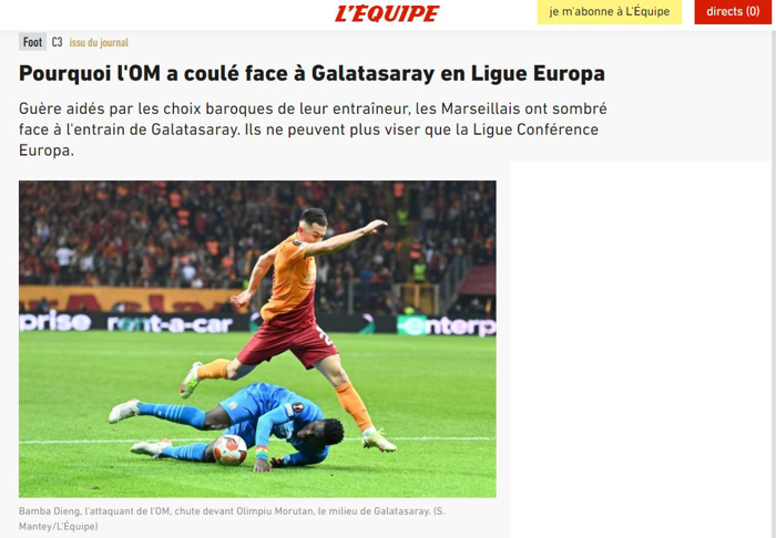 Son dakika: Galatasarayın Marsilya zaferi Fransız basınının gündeminde Cehennemde bir akşam