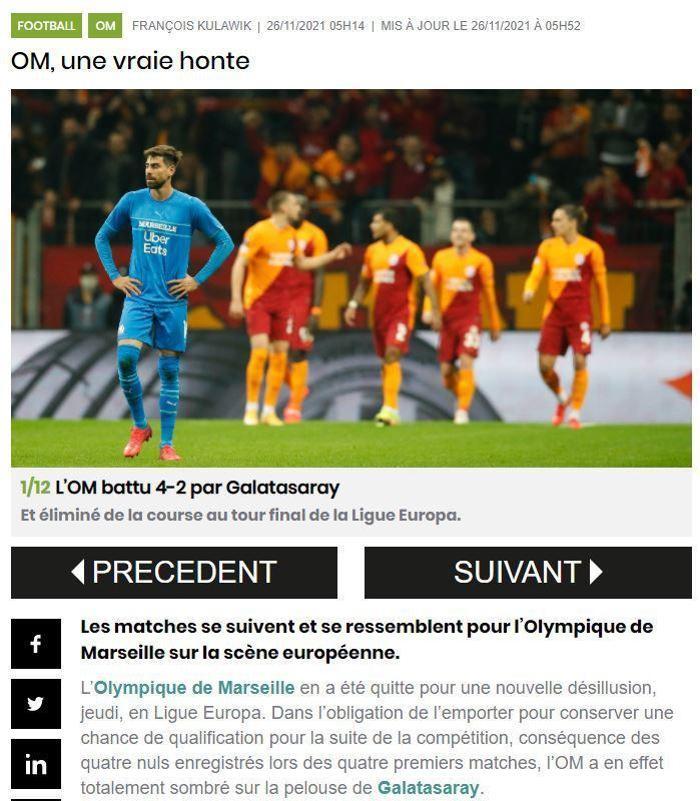 Son dakika: Galatasarayın Marsilya zaferi Fransız basınının gündeminde Cehennemde bir akşam
