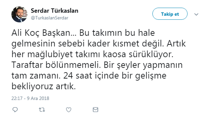 Fenerbahçeli taraftarlardan Ali Koç ve Comolliye büyük tepki