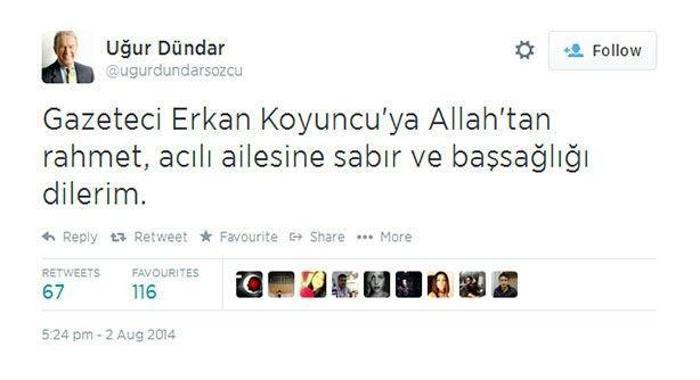Spor ve medya dünyası, Erkan Koyuncuya ağlıyor