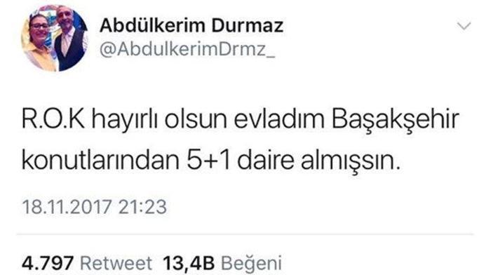 Abdülkerim Durmazın attığı tweet olay oldu