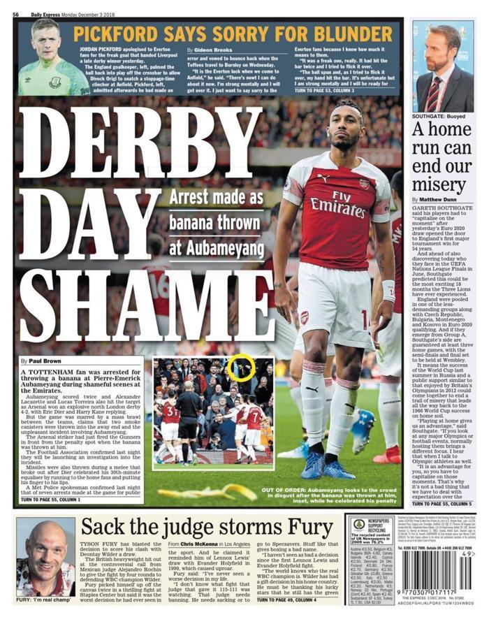 Daily Express: Derbi günü utancı