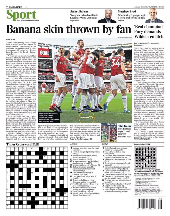 The Times: Sahaya atılan muz kabuğu