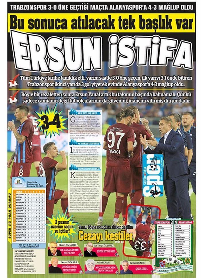 Trabzonspor yerel gazeteleri