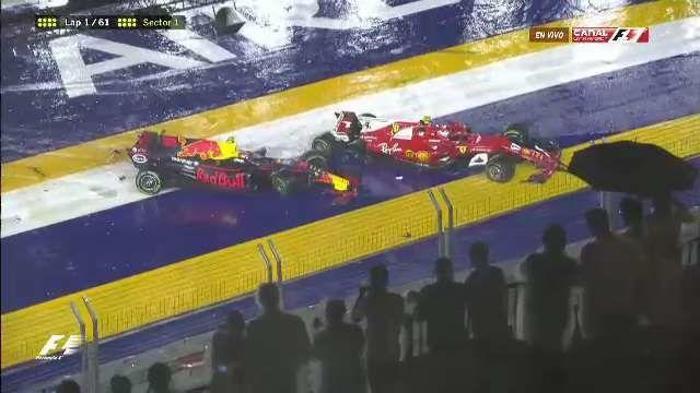 Formula 1de feci kaza Ferrariler yarış dışı kaldı