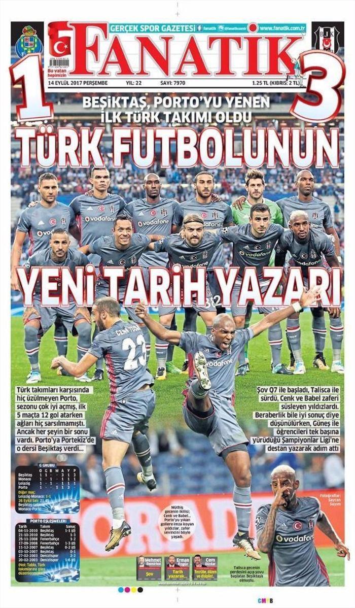 Beşiktaşın Porto zaferi sonrası manşetler...