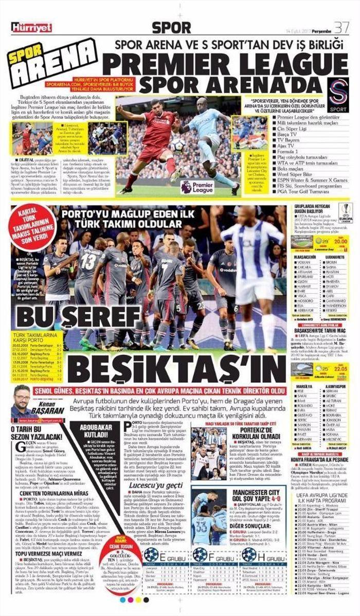 Beşiktaşın Porto zaferi sonrası manşetler...