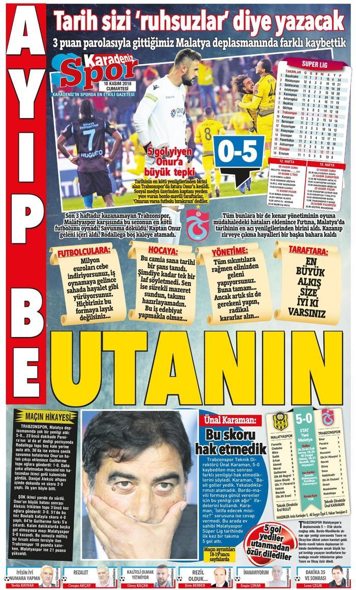 Yerel basından Trabzonspora sert tepki: Defolsun gitsin