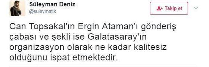 Ergin Atamanın ayrılığına sosyal medyadan tepkiler