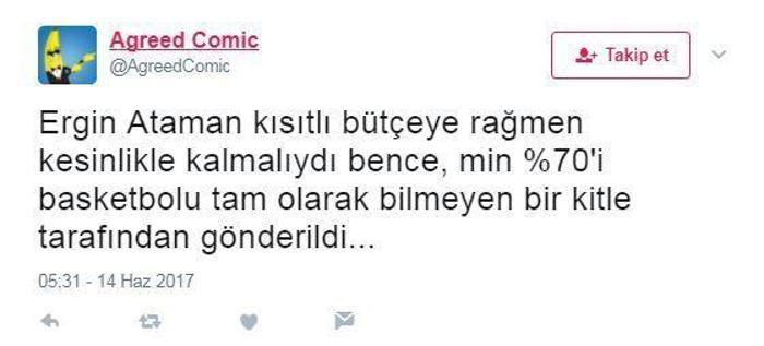 Ergin Atamanın ayrılığına sosyal medyadan tepkiler