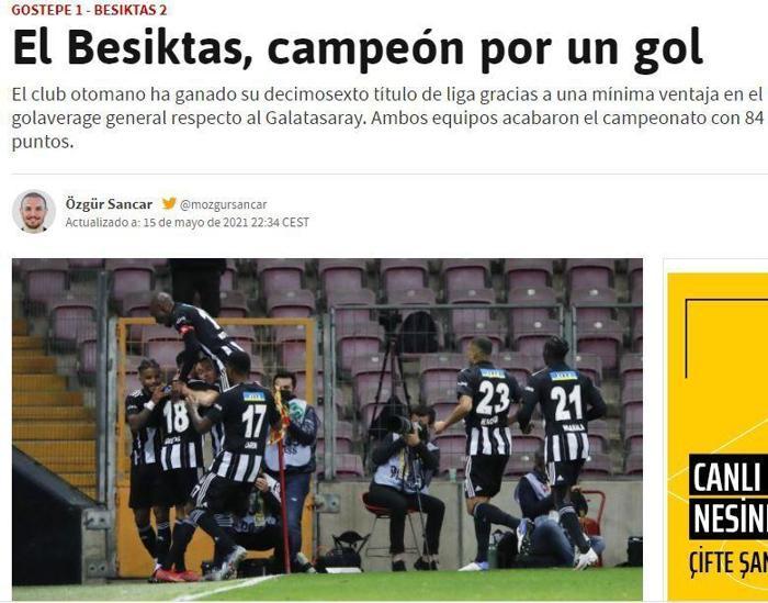Beşiktaşın şampiyonluğu Avrupada manşetlerde