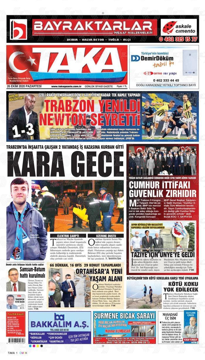 TRABZON YENİLDİ NEWTON SEYRETTİ - TAKA