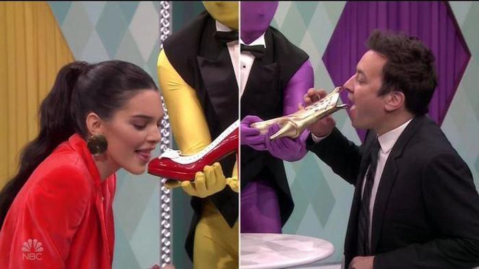 Kendall Jennera katıldığı programda ayakkabı yedirdiler