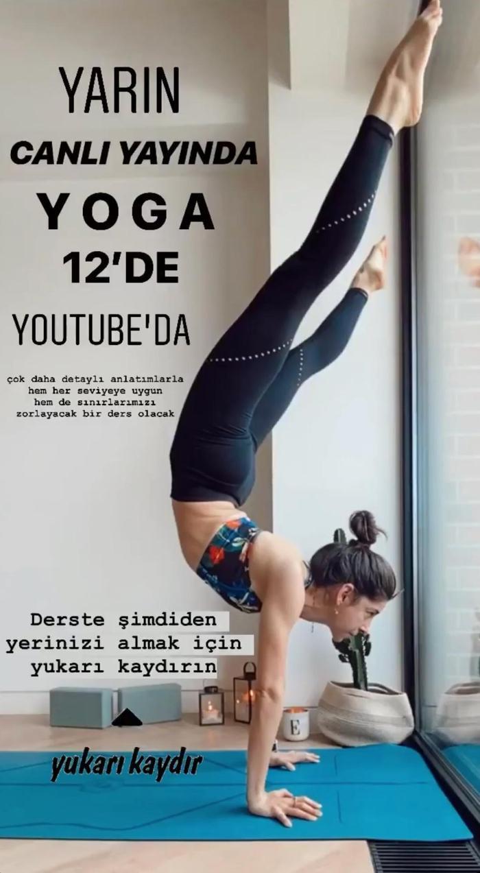 Canlı yayında yoga dersi
