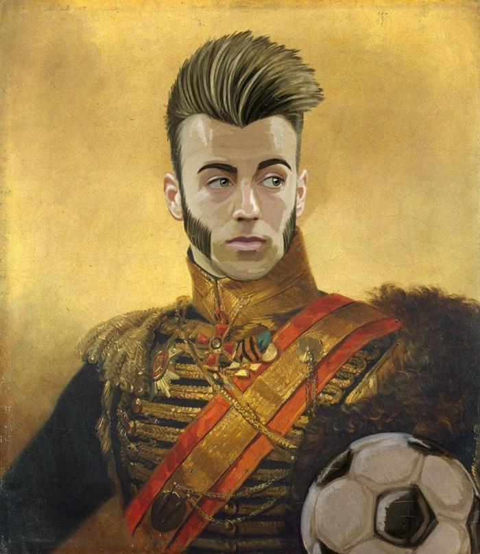 Futbolcuları asker gibi resmetti