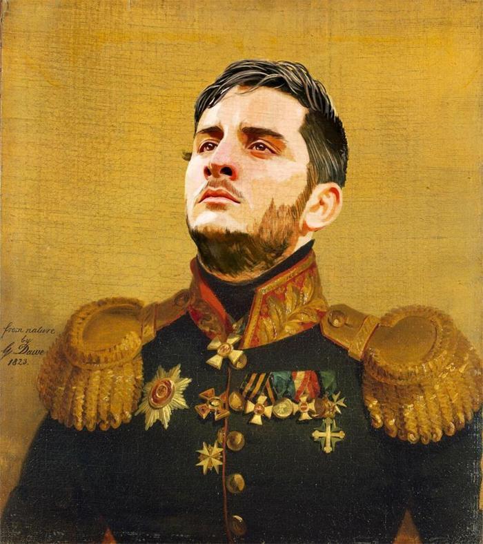 Futbolcuları asker gibi resmetti