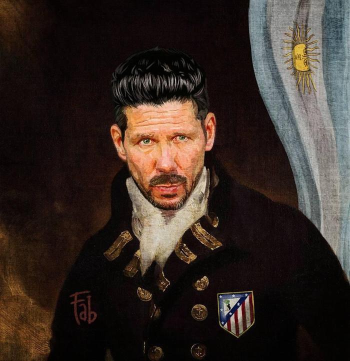 Futbolcuları asker gibi resmetti