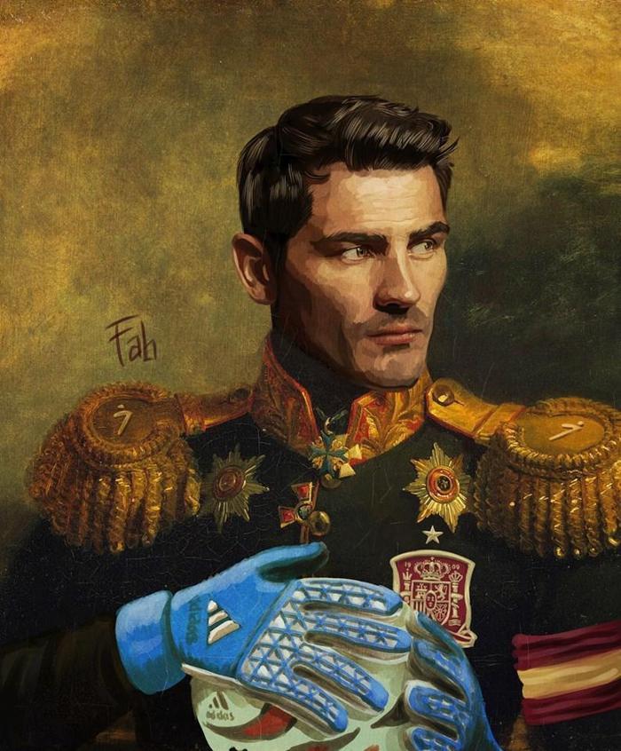 Futbolcuları asker gibi resmetti