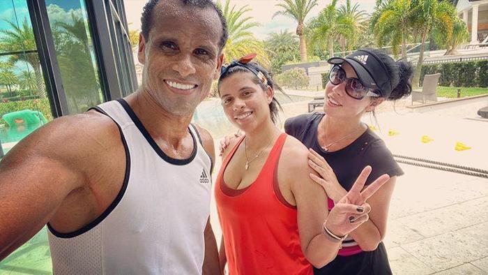 Rivaldo ve ailesi spor yapmaya devam ediyor