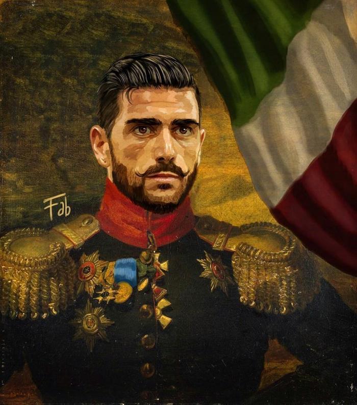 Futbolcuları asker gibi resmetti