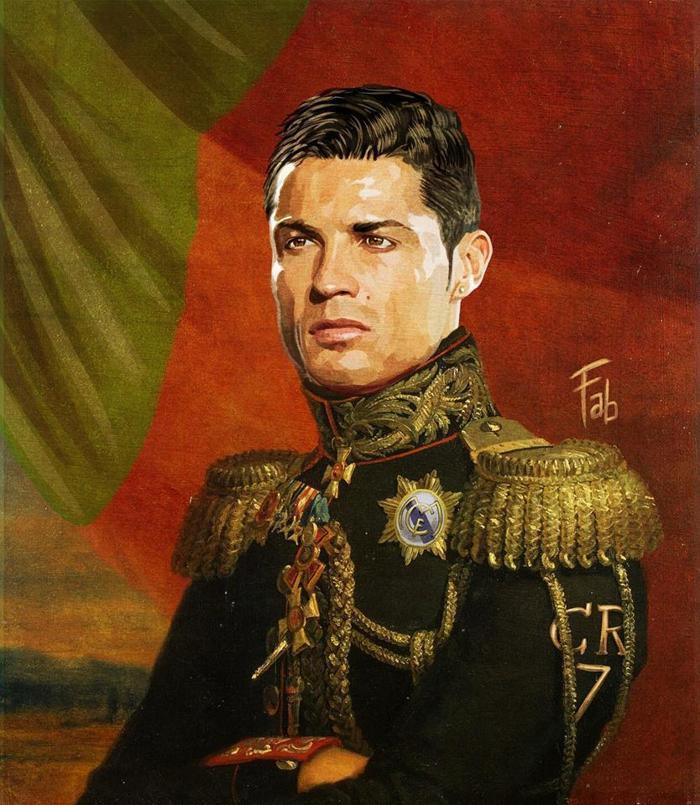 Futbolcuları asker gibi resmetti