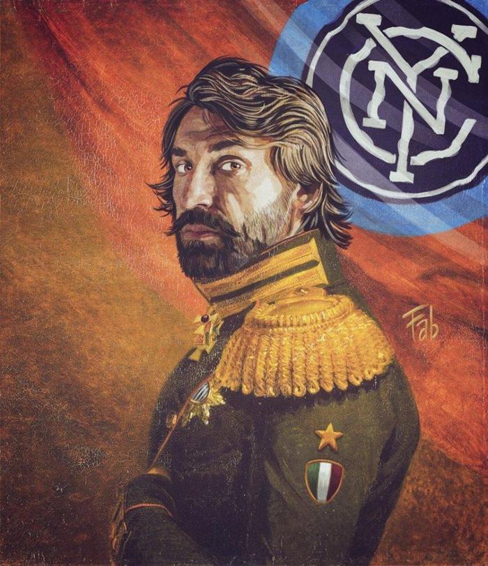 Futbolcuları asker gibi resmetti