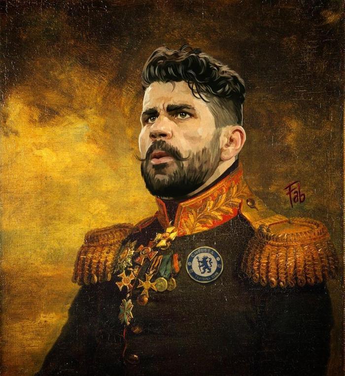 Futbolcuları asker gibi resmetti