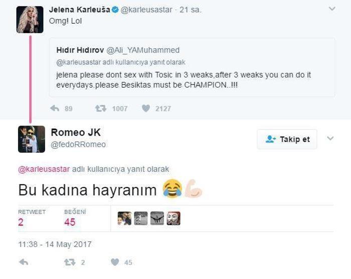 Tosic ile 3 hafta seks yapmayın Jelena cevap verdi...