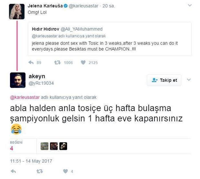 Tosic ile 3 hafta seks yapmayın Jelena cevap verdi...