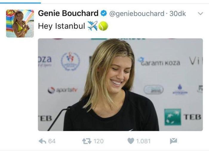 Güzel tenisçi Genie Bouchard İstanbulda