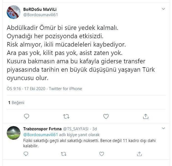 Trabzonsporda Abdülkadir Ömür hayal kırıklığı yarattı