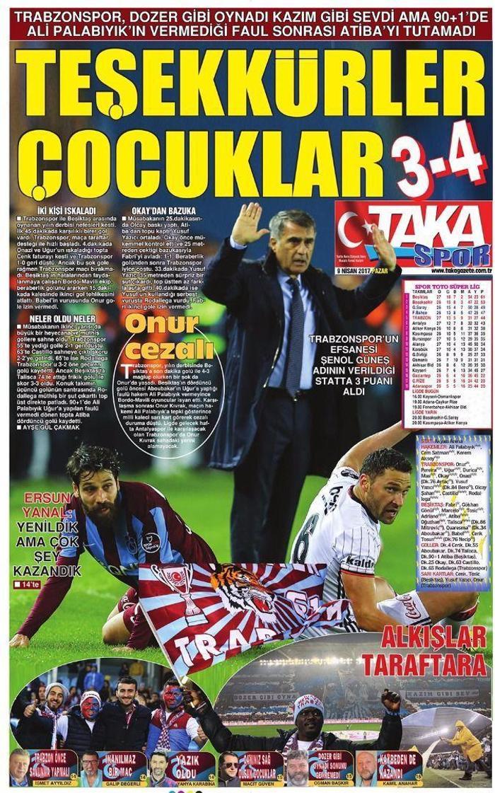 Trabzon yerel basınında Trabzonspor - Beşiktaş maçı