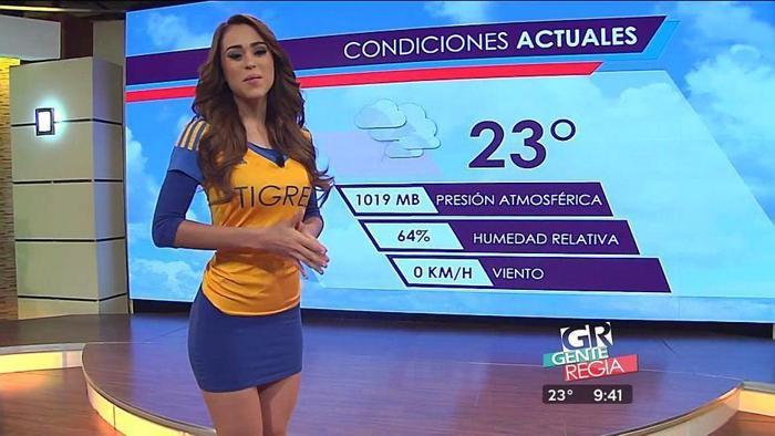 Tigres forması ile hava durumu sunan güzel: Yanet Garcia