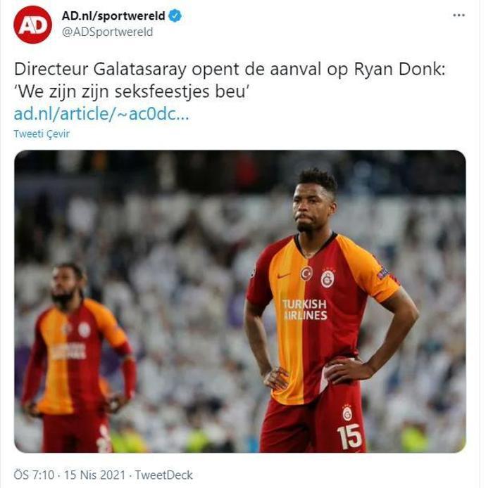 Mustafa Cengizin Donk ile ilgili sözleri Avrupa manşetinde