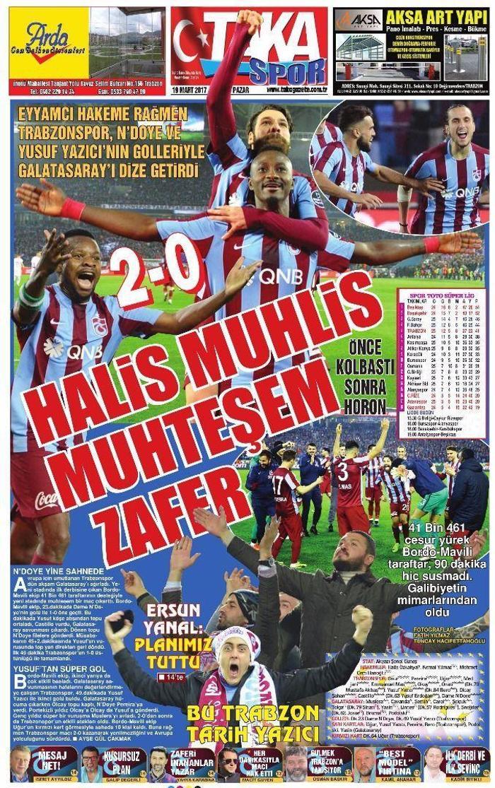Trabzonspor Galatasarayı yendi, Trabzon yerel basını coştu