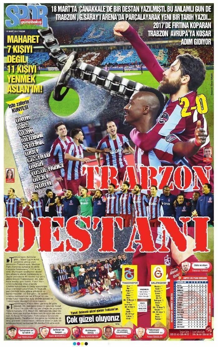 Trabzonspor Galatasarayı yendi, Trabzon yerel basını coştu