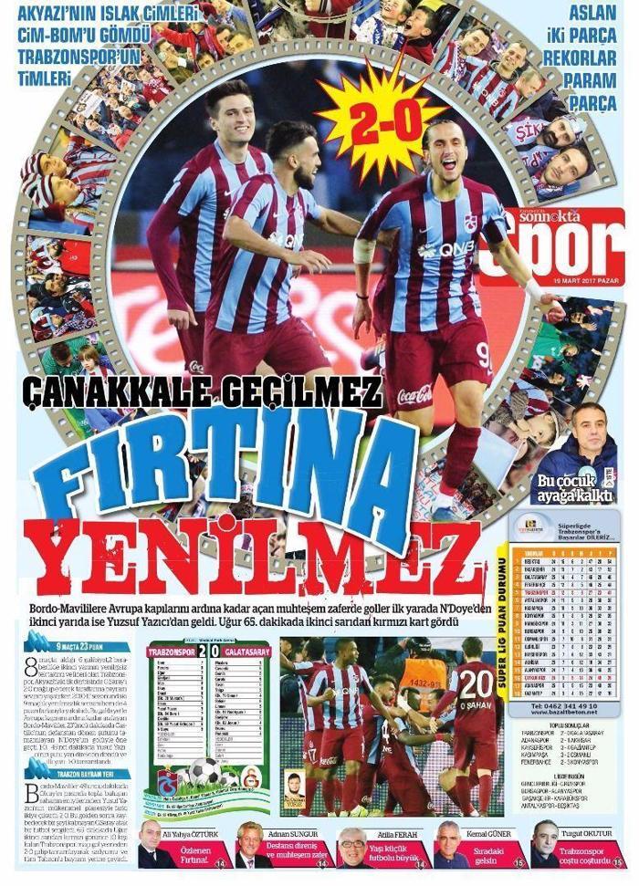 Trabzonspor Galatasarayı yendi, Trabzon yerel basını coştu