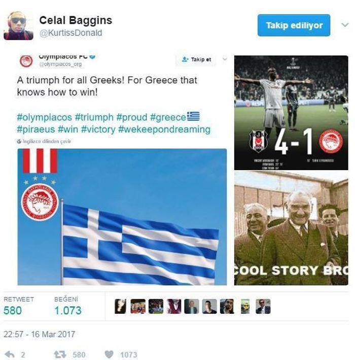 Beşiktaş - Olympiakos maçına Twitterdan tepkiler