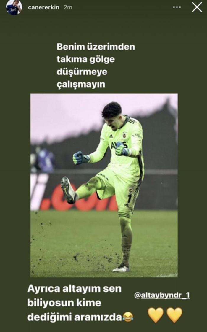 Sosyal medyada Caner Erkinin Altay Bayındıra gol sevincindeki hareketi olay oldu Açıklama geldi