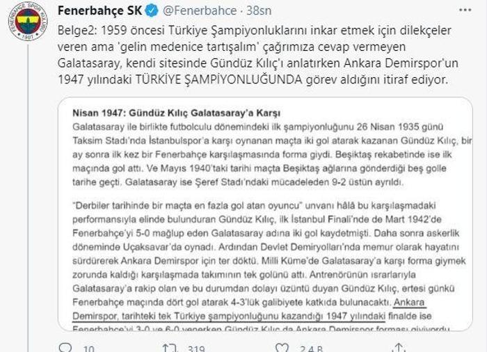 Son dakika | Fenerbahçeden Galatasaraya cevap geldi