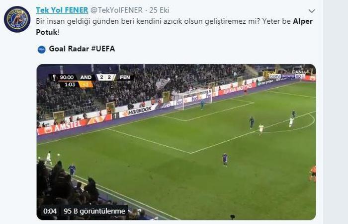 Fenerbahçe taraftarından Alper Potuka büyük tepki