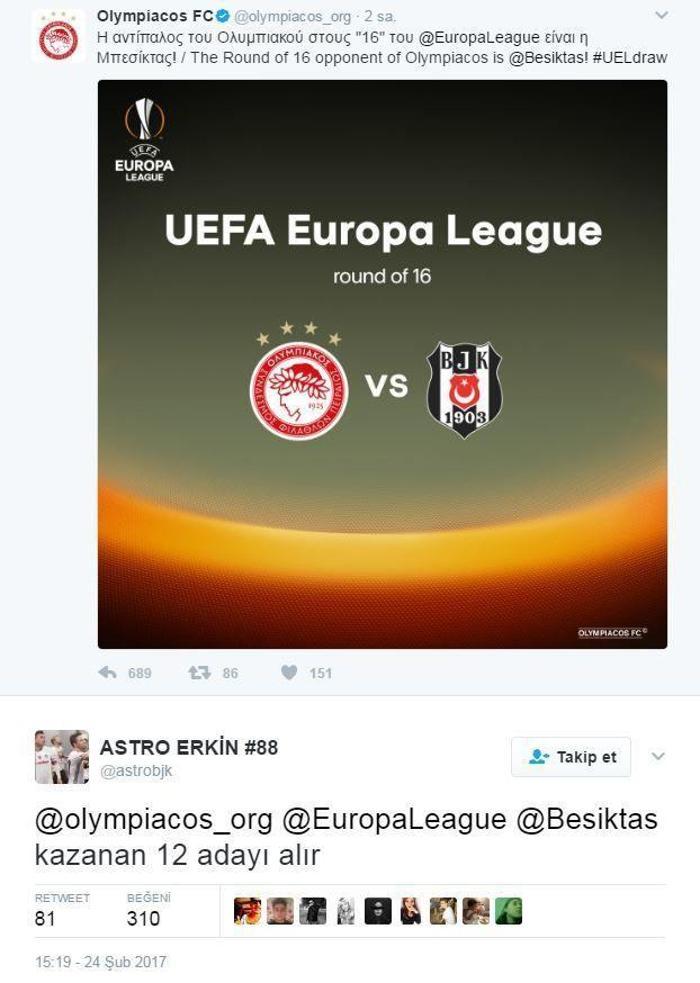 Beşiktaş - Olympiakos capsleri
