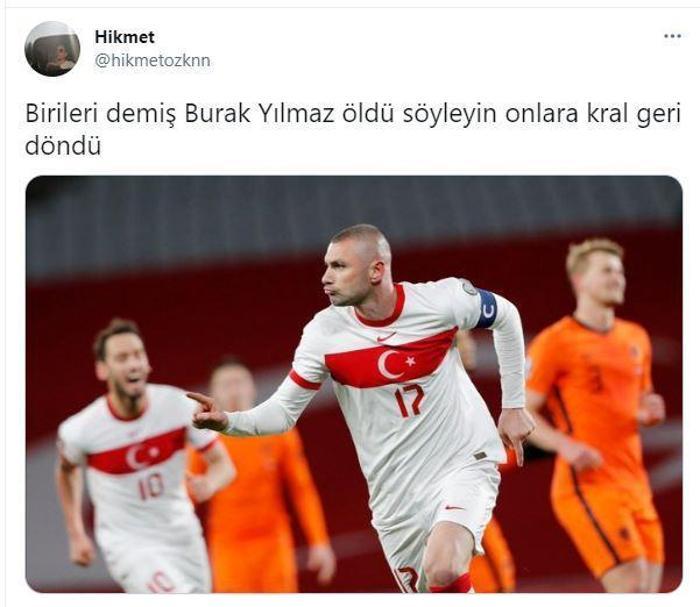 Türkiye-Hollanda maçına Burak Yılmaz damga vurdu