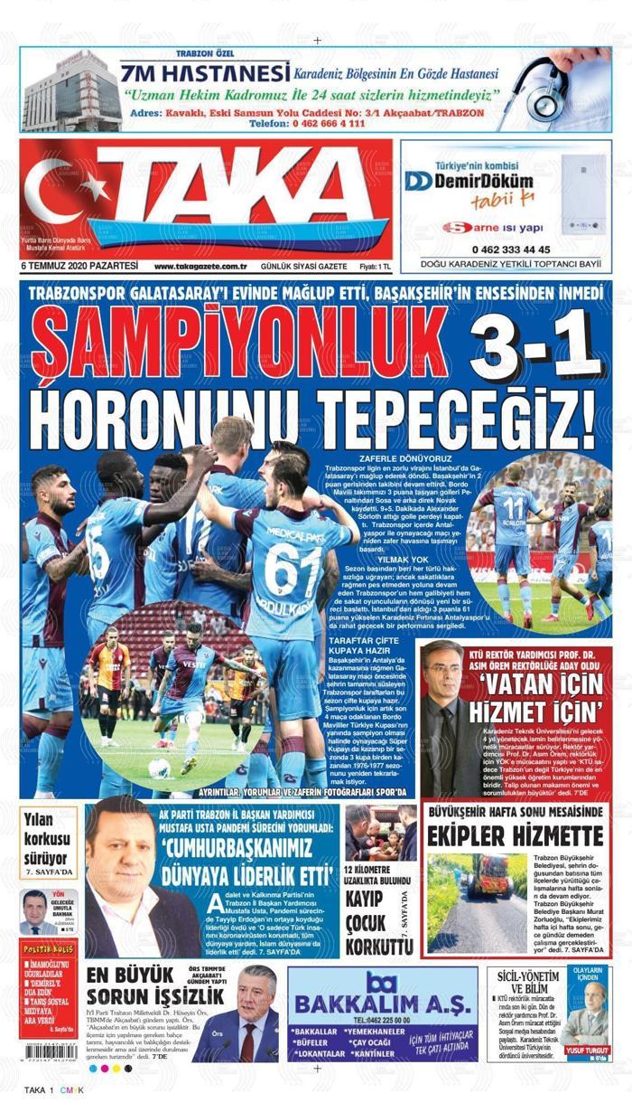 Trabzon yerel basını Galatasaray - Trabzonspor maçını manşetlere taşıdı: İstanbulu fethettik