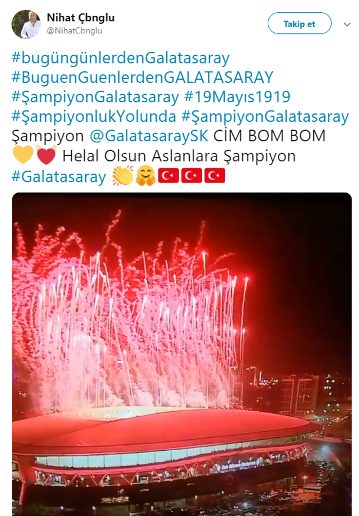 Galatasaray şampiyon oldu taraftar çılgına döndü