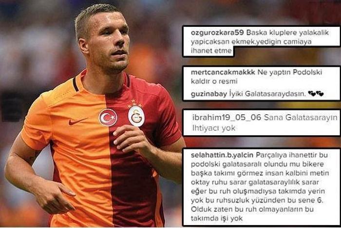 Galatasaray taraftarından Podolskiye İhanet etme tepkisi