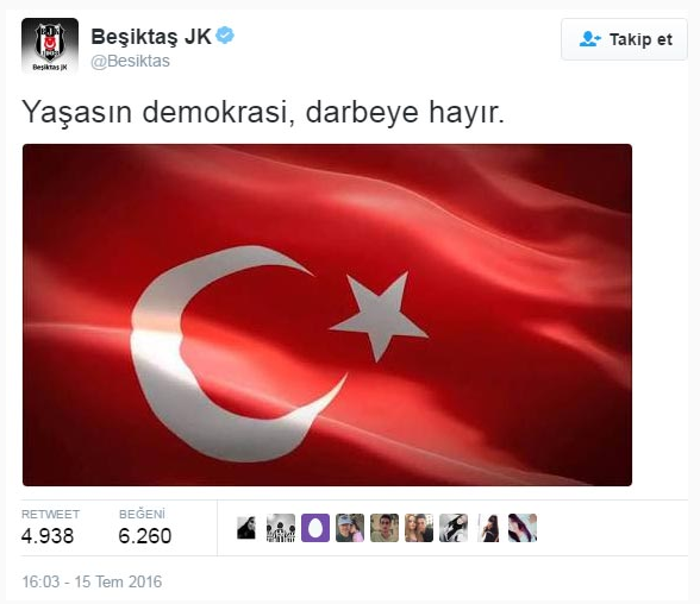 Spor dünyasından darbe girişimine tepkiler