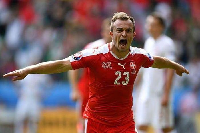 Shaqiriden attığı gol sonrası akrobatik gol kutlaması